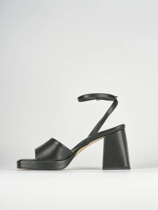 Sandali tacco 7cm pelle nero