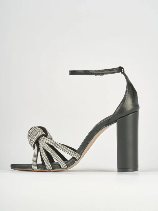 Sandali tacco 10cm pelle nero