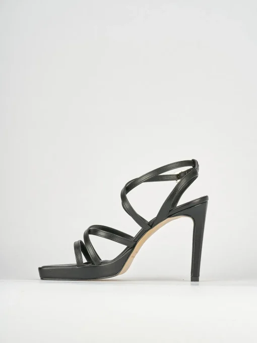 Sandali tacco 8cm pelle nero