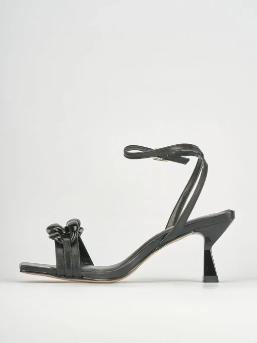 Sandali tacco 5cm pelle nero