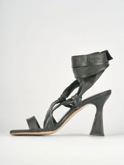 Sandali tacco 9cm pelle nero