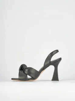 Sandali tacco 9cm pelle nero