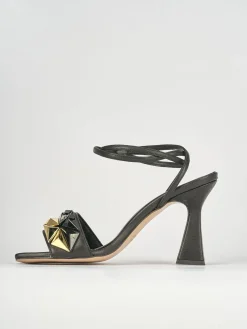 Sandali tacco 9cm pelle nero