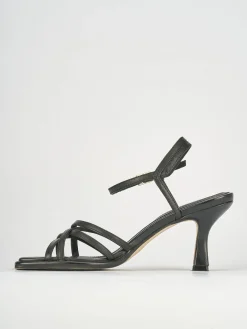 Sandali tacco 6cm pelle nero