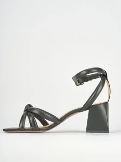 Sandali tacco 6cm pelle nero