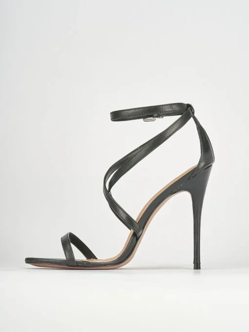 Sandali tacco 11cm pelle nero