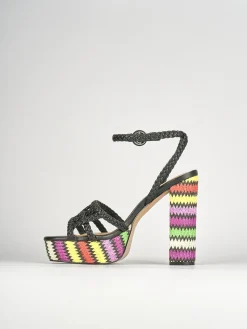 Sandali tacco 10cm pelle nero