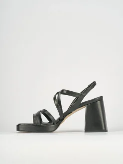 Sandali tacco 8cm pelle nero