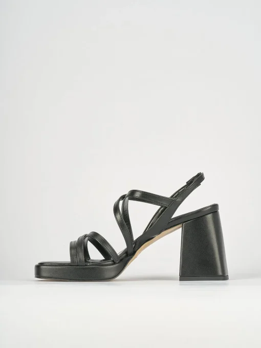 Sandali tacco 8cm pelle nero