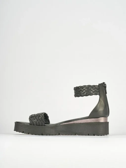 Sandali tacco 1cm pelle nero