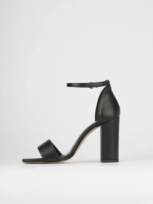 Sandali tacco 8cm pelle nero