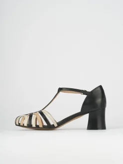 Sandali tacco 5cm pelle nero