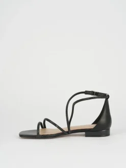 Sandali tacco 1cm pelle nero