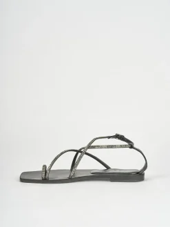 Sandali tacco 1cm pelle nero