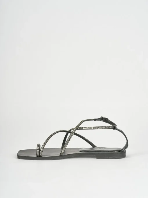 Sandali tacco 1cm pelle nero