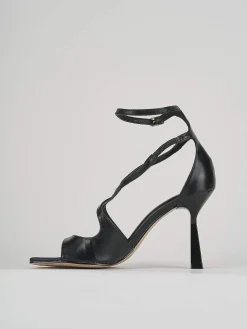 Sandali tacco 9cm pelle nero
