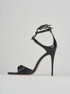 Sandali tacco 11cm pelle nero