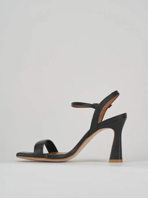 Sandali tacco 8cm pelle nero