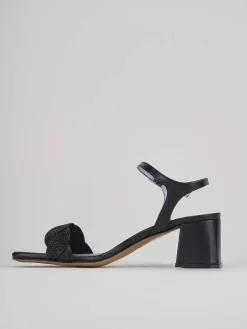 Sandali tacco 5cm pelle nero