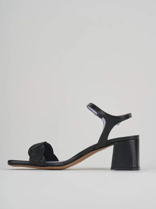 Sandali tacco 5cm pelle nero