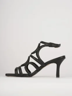 Sandali tacco 6cm pelle nero
