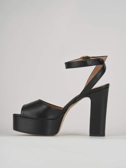Sandali tacco 11cm pelle nero