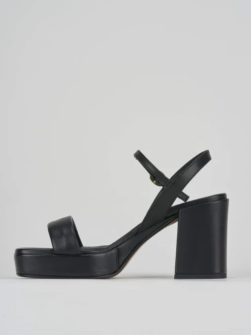 Sandali tacco 8cm pelle nero