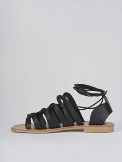 Sandali tacco 1cm pelle nero