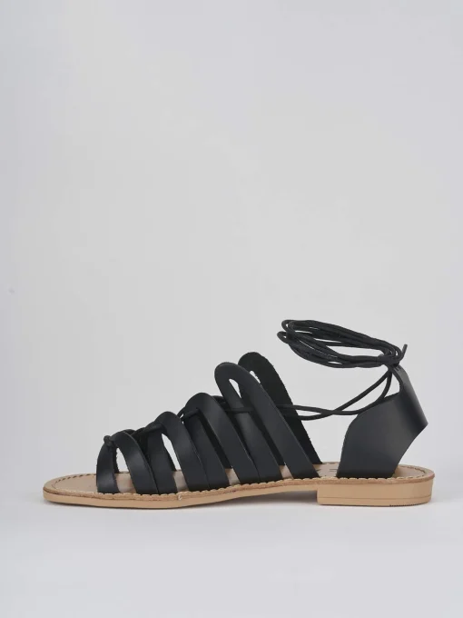 Sandali tacco 1cm pelle nero