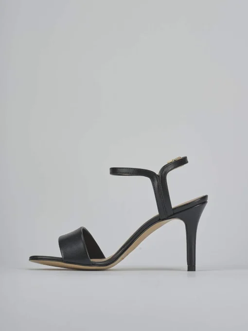 Sandali tacco 7cm pelle nero