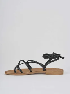 Sandali tacco 1cm pelle nero