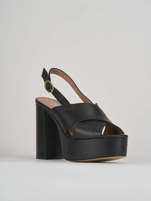 Sandali tacco 11cm pelle nero