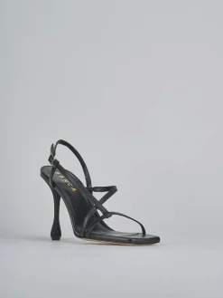 Sandali tacco 10cm pelle nero