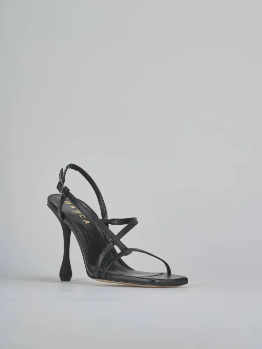 Sandali tacco 10cm pelle nero