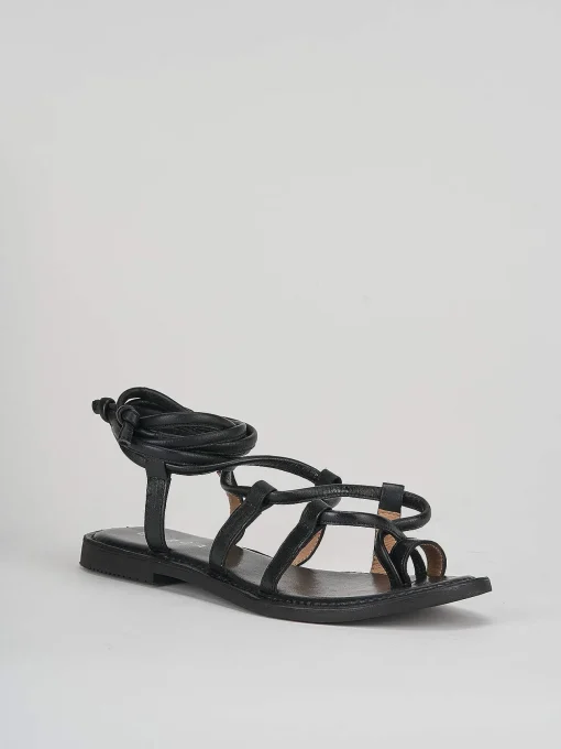Sandali tacco 1cm pelle nero