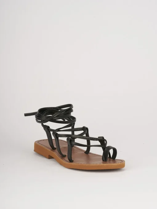 Sandali tacco 1cm pelle nero