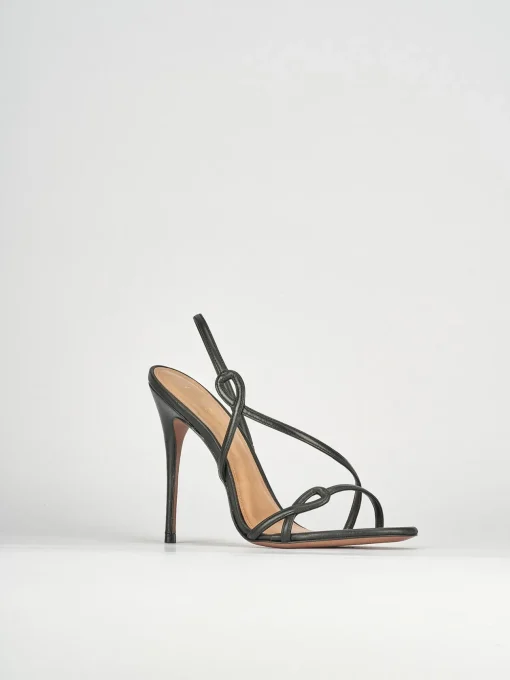Sandali tacco 12cm pelle nero