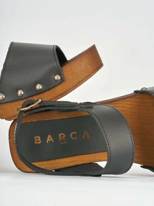 Sandali tacco 5cm pelle nero