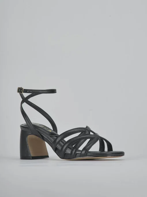 Sandali tacco 6cm pelle nero