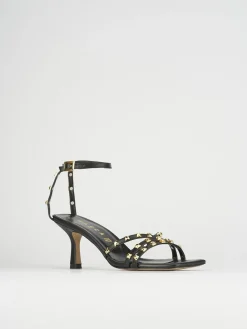 Sandali tacco 7cm pelle nero