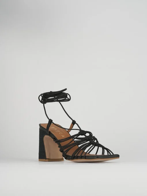 Sandali tacco 8cm pelle nero