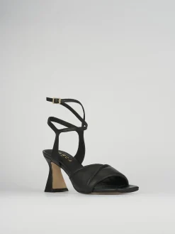Sandali tacco 7cm pelle nero