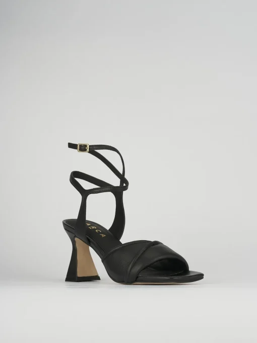 Sandali tacco 7cm pelle nero