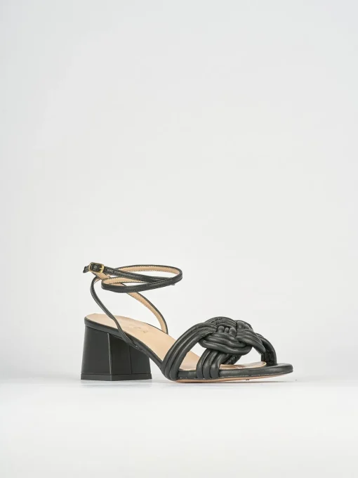 Sandali tacco 6cm pelle nero
