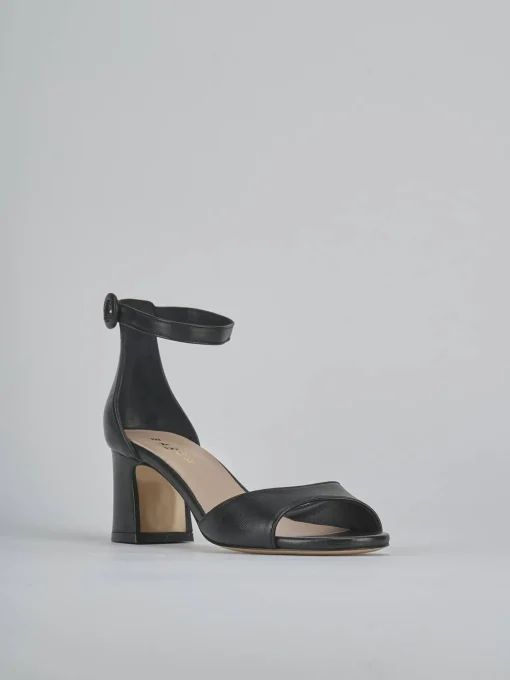 Sandali tacco 5cm pelle nero