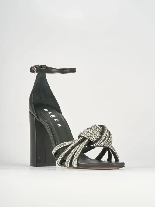 Sandali tacco 10cm pelle nero