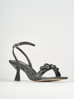 Sandali tacco 5cm pelle nero