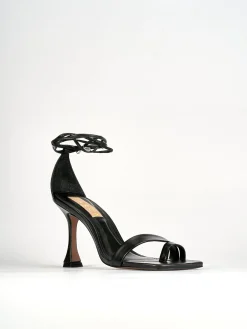 Sandali tacco 9cm pelle nero
