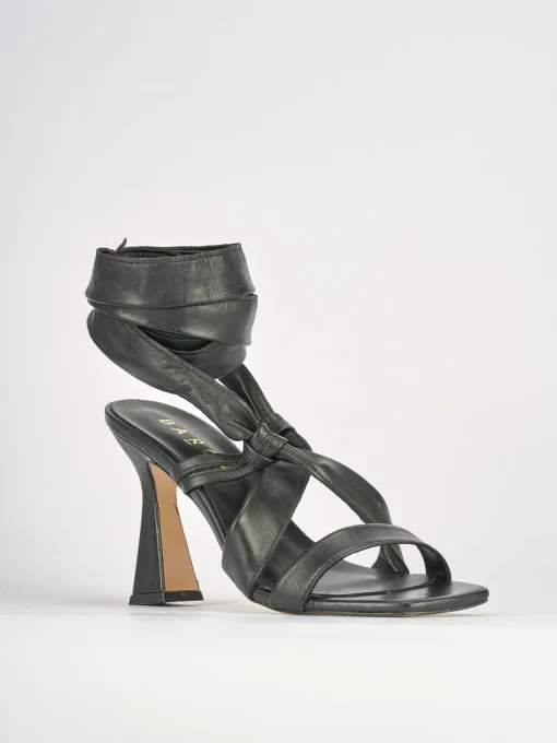 Sandali tacco 9cm pelle nero