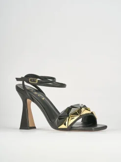Sandali tacco 9cm pelle nero